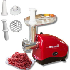 Electric Meat Grinder STARLYF Speed Grinder, Sausage Filler, Multi Food Processor, Sausage Maker with Grinding Plates and Sausage Filling Tubes for Home Use, Kibbeh Spout, Pestle, Removable Bowl
