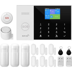 XNY Wireless 4G Home Alarm System, WiFi Alarm System Home with App Notifications, Window Door Sensors, Motion Sensors, Remote Controls, Works with Alexa and Google Assistant (105-4G-D)