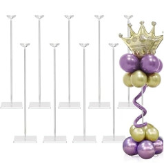 TEKXYZ 60 cm High Clear Acrylic Balloon Stand for Table Centre Decoration, Set of 10, Reusability