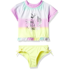 Wippette Baby Girl Two-Piece Printed Rash Guard Rash Guard Set