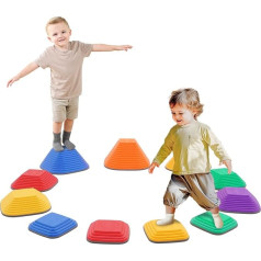 Pack of 11 Balance Stones for Children, Sensory Toy for Indoor and Outdoor Use, Adventure River Stones Promote Balance, Motor Skills & Coordination, for Schools, Nurseries & Therapy Centres