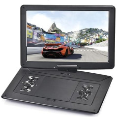 YOOHOO 17.9 Inch Portable DVD Player for Car and Children with Screen 15.6 Inch HD Screen, with Battery, Supports All Regions, Multiple Regions, Car DVD Player for Children, Headphones/SD/USB