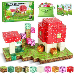 Kid Odyssey Magnetic Building Blocks, 75 Pieces Building Mine Magnet World Mushroom Theme, Magnetic Toy for Children, Magnetic Building Blocks, Montessori Toy from 3 Years, Gift for Children