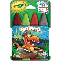 Crayola Washable Sidewalk Chalk 4/Pkg-T-Rex Effects