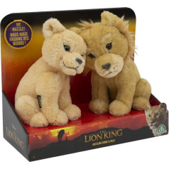 The Lion King - The Movie Plush 17 cm Simba & Nala Cuddly Toys, Magnetic Function, Kiss, Toy for Children from 3 Years, LNN02