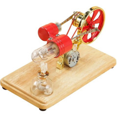 Vislone Mini Hot Air Stirling Motor Model Colourful LED Power Generator Educational Science Kit for Children