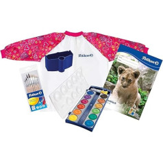 Pelikan Painting Apron Red with Velcro Fastener (1x Complete Set)