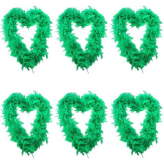 Green Feather Boa Accessories - X6-180cm Long 65g Feather Boa Hen Party Costume Accessory