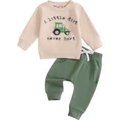 Geagodelia Newborn Baby Clothing Set Boys Winter Tractor Long Sleeve Shirt and Trousers Cotton Baby Clothing Set Clothing Sets for Baby Boys Outfits