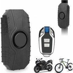 MIOLOE Motorcycle Alarm System, Anti-Theft Bicycle Alarm 113 dB Loud Vibration Sensing Wireless Anti-Theft Vehicle Security Alarm System with Remote Control for Bicycle, Motorcycle, Scooter (01)