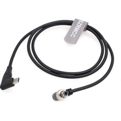 SZRMCC 12V PD Right Angle Type-C USB C to Right Angle Locking DC 2.1 2.5 Trigger Power Cable for Atomos Battery Eliminator Shinobi 7 Shogun Connect Video Devices Pix-E7 E5 Monitor (30 cm)