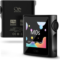 SHANLING M0S Portable Music Player, High Resolution MP3 Player, HiFi Player, CS43131 DAC, Bi-Directional Bluetooth 5.0, 3.5 mm/Type-C Socket, 384 kHz/32 Bit, 60mW@32Ω, Digital Audio Player