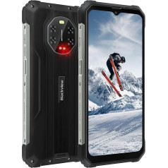 Outdoor Mobile Phone, Blackview BV8800 Infrared Night Vision, 8380 mAh/33 W, 6.58 Inch FHD + 90 Hz Display, 8 GB + 128 GB/Helio G96, 50 MP + 16 MP Camera, Dual SIM 4G Construction Site Mobile Phone,