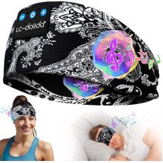 LC-dolida Sleep Headphones, Side Sleepers, Bluetooth V5.3, Sleeping Headphones, 14H Playtime, Sleep Mask, Sports Headphones, Lightweight, Sleep Headband with HiFi Stereo, Gifts for Men and Women