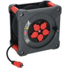 Brennenstuhl Professional Construction Site Cable Reel KA 3200 5 IP44 (33 m H07RN-F 3G2.5 Cable in Black, 5 Earth Contact Sockets, Construction Site Use and Permanent Outdoor Use, Made in Germany)