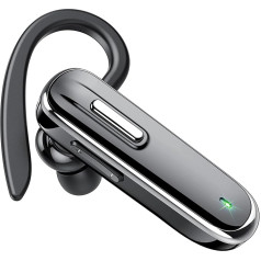 Bluetooth Headset, Wireless Headset with Microphone CVC8.0, Driving Headset with 25-Hour Talk Time, In-Ear Wireless Headset for iOS, Android and Laptop (No Charging Case)