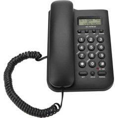 Wired Telephone, Landline Telephone with Landline Connection (FSK/DTMF) for Home/Hotel/Office (Black)