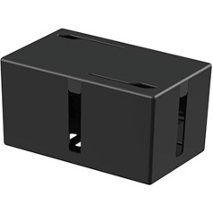 Cable Storage Box, Larger Cable Organizer with Lid, Desk Organizer for Home, Office, Hiding Messy Cables, Wire Management (M: 26 x 16 x 14 cm, Black)