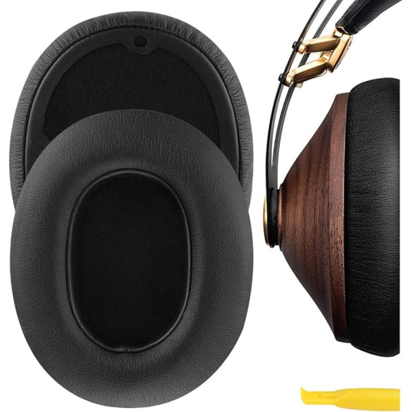 Geekria QuickFit Replacement Protein Leather Ear Pads for Meze 99 Classics, Meze 99 Neo Headphones Headset Ear Pads Repair Parts (Black)