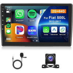 Hodozzy 2G 64G Android Car Radio for Fiat 500L 2012-2017 Carplay Android Car Mirror Link, 10.1 Inch Touchscreen Radio with Bluetooth GPS Navigation WiFi FM RDS HiFi, Rear View Camera 2 DIN Radio for