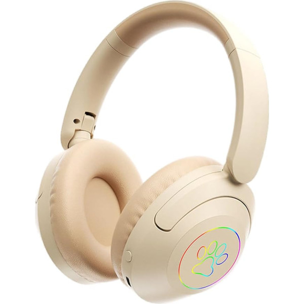 Children's Wireless Headphones, LED Illuminated Children's Headphones, Bluetooth, Bluetooth 5.3 and Stereo Sound, Foldable, Adjustable Headband, Children's Headphones with Microphone for School,