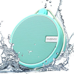 Wuiil INSMY IPX7 Waterproof Shower Bluetooth Speaker, Portable Wireless Outdoor Speaker with HD Sound, Support TF Card, Suction Cup for Home, Pool, Beach, Boating, Hiking, 12H Playtime (Mint)