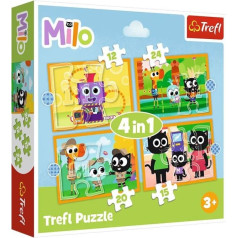 Puzzle 4in1 satiek Milo un viņa draugus