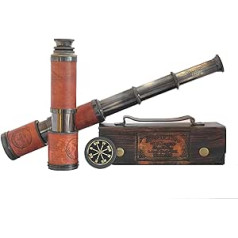 Royalmart 1915 London Brass Maritime 14x Vintage Pirate Spyglass Telescope - Functional Brass & Clear Vision Pirate Telescope - Wonderful Gift for Nautical Decor Lovers