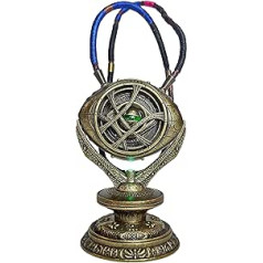 Doctor Strange - Eye of Agamotto Metal Necklace with LED Lighting, 1:1 Prop Replica Luminous Pendant, Handmade Braided Necklace with Stand for Cosplay, MCU Fans & Collections