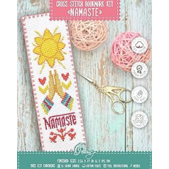 Povitrulya Yoga Cross Stitch Bookmark Namaste - DIY Embroidery Kit for Women