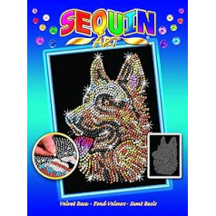 Mammut 8041807 Sequin Art Sequin Picture Shepherd Dog Craft Set with Polystyrene Frame, Velvet Picture Template, Sequins, Pin Pins, Instructions (English language not guaranteed), for Children from 8