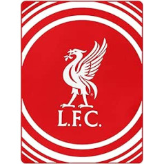 L.F.C Offizielles Liverpool-Fußball-Wappen-Fleece-Decke, Überwurf für Zuhause oder Auto, 100 % Polyester, 125 cm x 150 cm