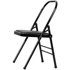 Folding Yoga Chair, Iyengar Yoga Chair, Pilates Yoga Chair, Backless Yoga Chair, Back Training Device, Sturdy and Sturdy Yoga Inversion Chair, Black