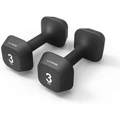 ZXQZ Fitness Dumbbells Neoprene Pair for Athletes, Push-Up for Strength Training, Fat Loss and Muscle Training, Small Dumbbells (Colour: Black, Size: (3 kg) x 2)