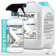 APREDUR Tent Pavilion Camping Yurt Glamping Bell Tent Textile Impregnation Waterproofing Spray Waterproofing Agent for Synthetic and Cotton Fabrics Solvent and PFC-Free