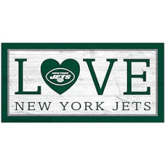 Fan Creations NFL New York Jets Unisex New York Jets Love Shield Team Colour, 6 x 12
