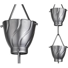 Monarch Rain Chains 19435 (Pewter) Monarch Aluminum Extra Large Akira Rain Chain 8ft Length