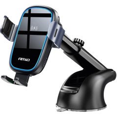 Car phone holder, window, cockpit, board, inductive charger, 15W, amio-03779