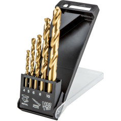 Graphite HSS-TiN metal drill bits, 4.0 - 10 mm, set of 5 pcs.