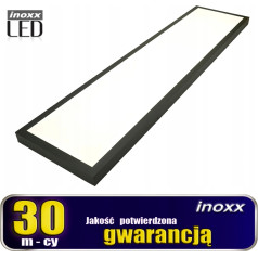 LED ceiling panel 120x30 36w lamp slim cassette 6000k cold + surface-mounted black frame