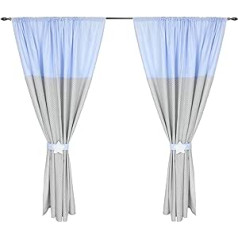 TupTam Nursery Curtain Set with Decorative Band, Two-Coloured