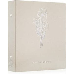 Lanpn Photo Album 11 x 15 11.5 x 15 400, Linen Slip-In Album for Portrait Photos Pictures (Beige)