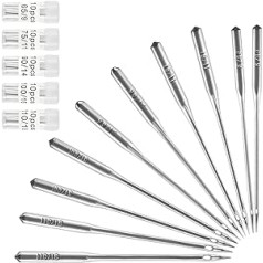 Pack of 400 Sewing Machine Needles, Heavy Duty Universal Sewing Machine Needles in Sizes 65/9 75/11 90/14 100/16 110/18 for Thick Fabrics Leather Embroidery Jeans Denim Crafts