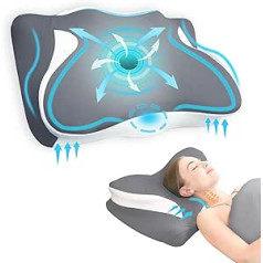 South To East Orthopaedic Pillow, Ergonomic Neck Support Pillow, Memory Foam Pillow, Neck Pillow for Optimal Support, Pillow for Sides, Back and Stomach Sleepers, Grey