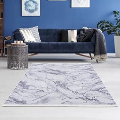 TEPPIA Washable Rug 80 x 150 cm Non-Slip Kitchen Rug Light Grey Living Room Rug Runner Hallway Carpet Runner Kitchen Runner