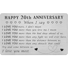 Yobent 20th Wedding Anniversary Card for Husband Wife 20th Wedding Anniversary Gift for Him Men Women Personalized 20th Anniversary Decoration