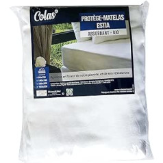 Colas Normand Estia Organic Fleece Absorbent Mattress Protector 180 x 200 cm Soft and Durable 30 cm Hat