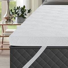 Autsel Mattress 90 x 200 cm Topper Memory Foam Mattress Topper 7.5 cm Height Mattress Topper Non-Slip Underside for Mattresses and Box Spring Bed White