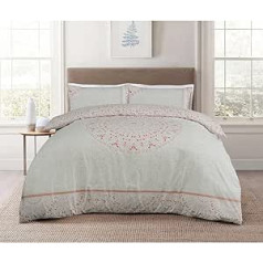 Sleepdown Abstract Mandala Duvet Cover Set 100% Cotton Reversible Soft Easy Care - Single (135 x 200 cm)