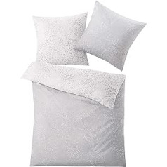 Kleine Wolke Lea Bed Linen, Cotton, Silver Grey, 155 x 220 cm + 80 x 80 cm
